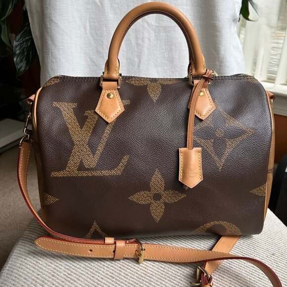LOUIS VUITTON Reverse Monogram Giant Speedy Bandouliere 30 Bag - Picture 1 of 15